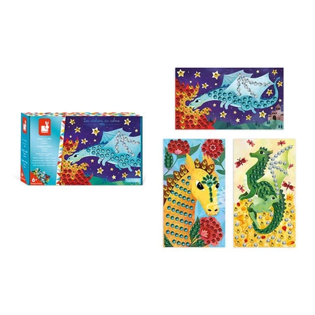 Zestaw kreatywny Cekiny Smoki 6+, Janod