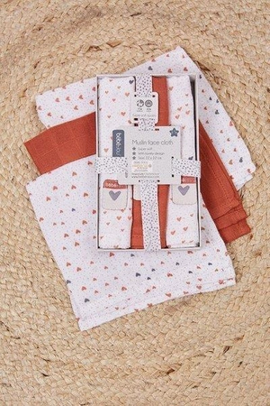 bébé-jou Otulacze bambusowo-muślinowe 70 x 70cm (3 szt.) Hearts 3051061