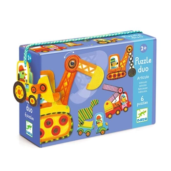 Puzzle tekturowe dwuelementowe POJAZDY DJ08170