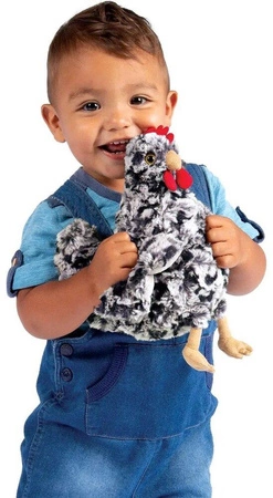 Maskotka dla dziecka czarno-biały kurczak Menley Manhattan Toy 155370