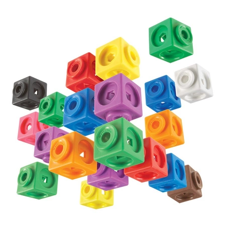Klocki, Kostki matematyczne, Zestaw edukacyjny 200 szt. - MathLink Cubes