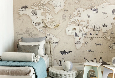 MAPS Taupe Tapeta Malumi