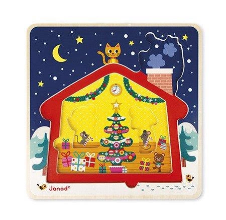 Puzzle drewniane 3-warstwowe Gwiazdka, Janod