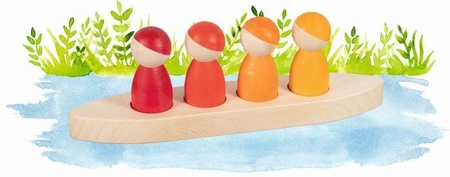 Kolorowe ludziki w łódce 58469-goki, zabawki z drewna