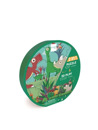 Scratch, Puzzle 2w1 -- 2D i 3D scenografia Dinozaury