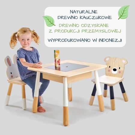 Stolik i dwa krzesełka do pokoju dziecięcego, kolekcja mebli Forest, Tender Leaf Toys