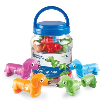 Figurki do nauki liter i poznawania kolorów, Pieski, Zestaw 10 szt. - Snap & Learn