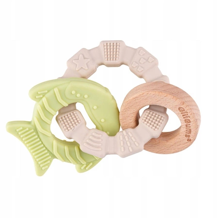 GRYZAK PIERŚCIEŃ RYBKA SILIKON DREWNO GILIGUMS