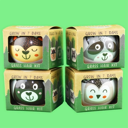 Eco hodowla trawy w doniczce Dzikie zwierzątka