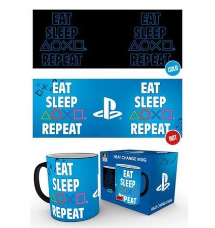 Kubek termoaktywny Playstation "EAT, SLEEP, PLAY, REPEAT"