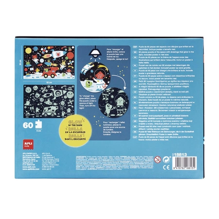 Puzzle świecące w ciemności Apli Kids - Kosmos 4+