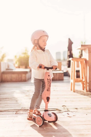 Zestaw SCOOTANDRIDE Highwaykick 1 2w1 Jeździk i hulajnoga 1-5 lat Rose + Kask XXS Rose