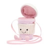 JellyCat - Torebka na Ramię Zabawny Kubeczek Kawy Na Wynos Różowy 20 cm