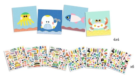 Zestaw art. z naklejkami MORSKIE STWORKI DJ08931