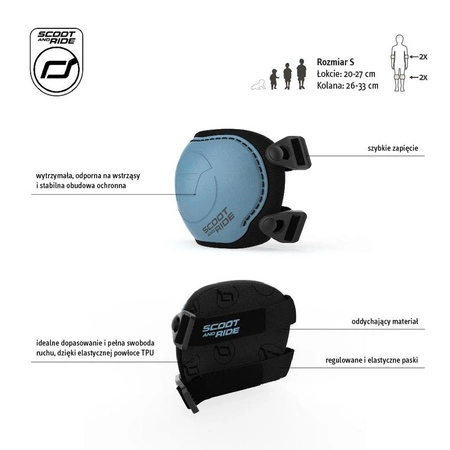 SCOOTANDRIDE Zestaw ochraniaczy dla dzieci S Steel