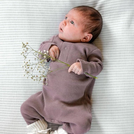 Lodger Pajacyk piżamka niemowlęca bawełniana wrzosowa Ciumbelle Rose r. 56