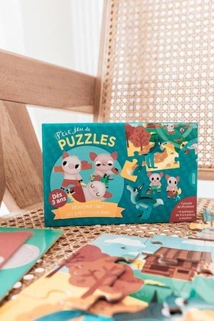 Auzou Puzzle 3 Świnki z przestrzennymi zwierzątkami 56499