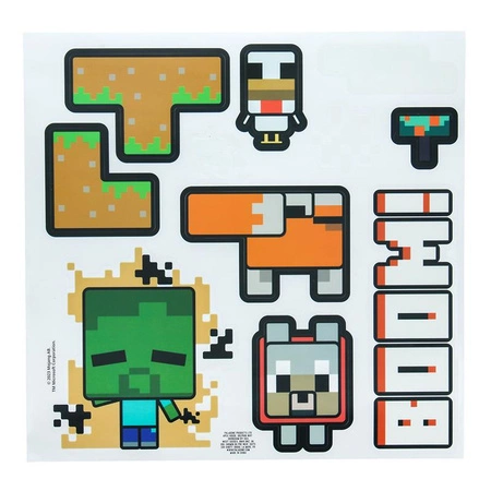 Minecraft Creeper zegar ścienny świecący w ciemności plus zestaw naklejek