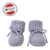 Lodger Buciki niechodki z wełny merino 100% szare Drizzle 0-6 m