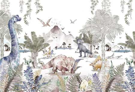 DINO WORLD - Tapeta W Dinozaury Do Pokoju Chłopca Malumi