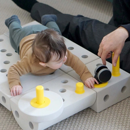 MODU Curiosity kit 4in1 - Kreatywne klocki rozwijające motorykę dużą, żółty