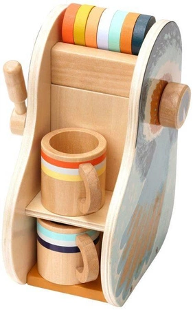 Early Birds drewniany ekspres do kawy z akcesoriami 160260-Manhattan Toy, mała kuchnia dla dzieci