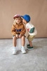 Lassig Bluza z kapturem z bawełny organicznej GOTS Little Gang Fun caramel 1-2 lata
