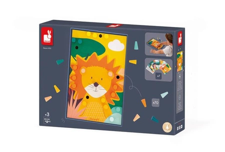 Układanka drewniana mozaika Zwierzątka 3+, Janod