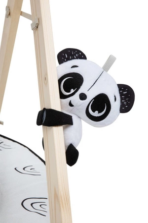 Gimnastyka/mata edukacyjna z drewnianym stojakiem - Décor czarno-biała