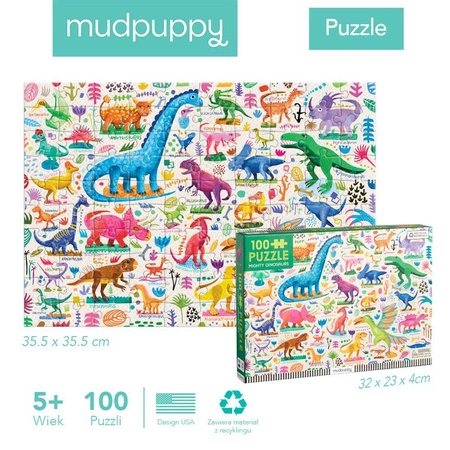 Mudpuppy Puzzle Potężne dinozaury 100 elementów 5+
