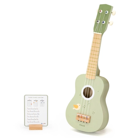 Viga Drewniane Ukulele Gitara Dla Dzieci Zielone Z Nutami