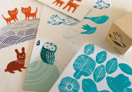 Karty ozdobne z pieczątkami