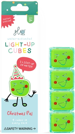 Glo Pals, Kostki sensoryczne świecące w wodzie edycja świąteczna - zabawka kąpielowa, kolor zielony