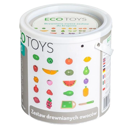 Drewniane owoce do krojenia 20szt Ecotoys