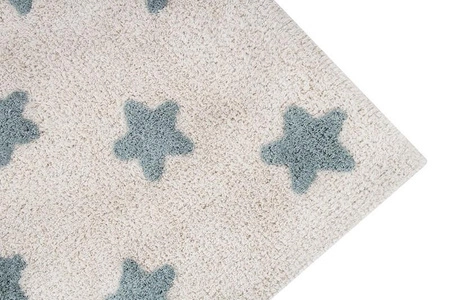 Lorena Canals Dywan bawełniany Stars Natural - Vintage Blue 120 x 160 cm