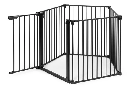 Bramka kojec barierka ochronna dla dzieci i zwierząt 5 paneli 60 cm metal czarny ECOTOYS