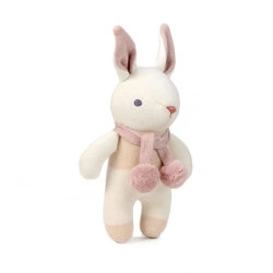 Grzechotka z bawełny organicznej GOTS, Cream Bunny, ThreadBear Design