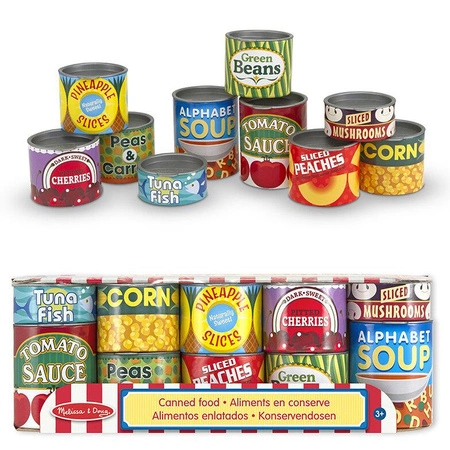 Puszki do zabawy w sklep spożywczy 10 el. Let's Play House! Melissa and Doug 14088-MD