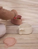 Filibabba Zestaw 2 mini pudełek na przekąski Wieloryb Blush
