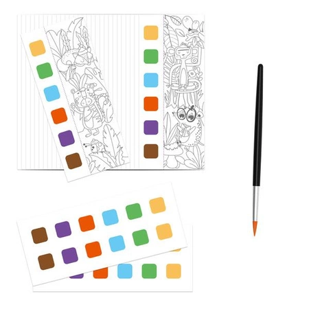 mierEdu Kieszonkowa kolorowanka akwarelowa z pędzelkiem- Zwierzątka ME241