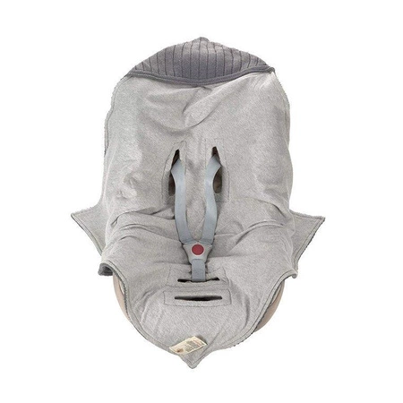 Lassig Dziergany kocyk z kapturkiem do fotelika niemowlęcego 78 x 78 cm Cozy Home antracytowy