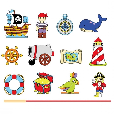 VIGA Drewniane Klocki Przeplatanka Nawlekanie Piraci