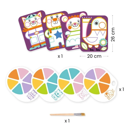 Malowanie z paletą farb MALI PRZYJACIELE DJ09133