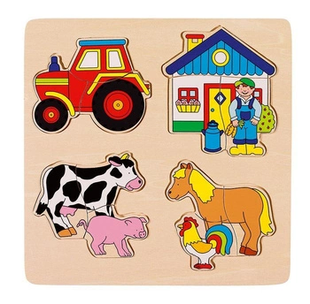 Gospodarstwo, puzzle drewniane dla najmłodszych, goki