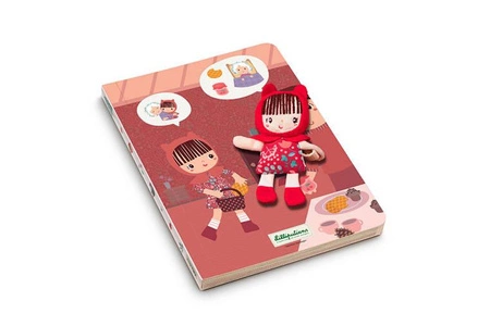 LILLIPUTIENS Książeczka przygodowa z mini przytulanką kartonowa Czerwony Kapturek 2 lata+