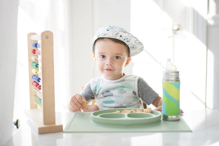 Termobutelka z ustnikiem niekapkiem 260 ml, niebieska swirl, Pura