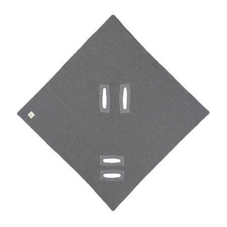 Lassig Dziergany kocyk z kapturkiem do fotelika niemowlęcego 78 x 78 cm Cozy Home antracytowy