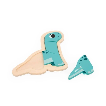 Puzzle progresywne drewniane Dinozaury 4 układanki – 2, 3, 4 i 5 elementów 18 m+, Janod