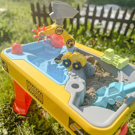 WOOPIE Stolik Wodny 2w1 Piaskownica Plac Budowy + 4 Autka 12el.