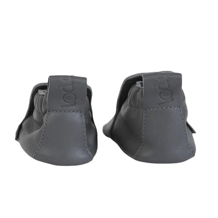 Lodger Skórzane buciki dla niemowląt szare Stepper Gunmetal r. 20
